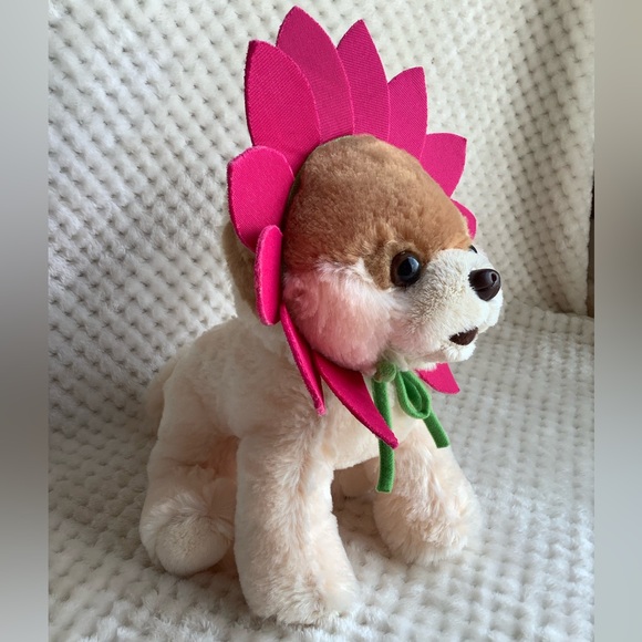 GUND Plush Boo Worlds Cutest Dog Flower Petal Costume Stuffed Pomeranian Puppy - Picture 2 of 14